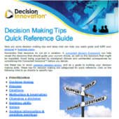 Image of decision making tips quick reference guide