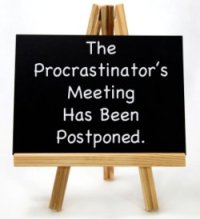 Image of procrastinators meeting board