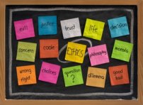 Image of ethics words on chalkboard
