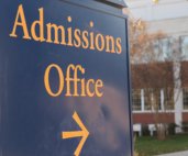 Image of university admissions office sign