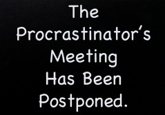 Image of procrastinators meeting board
