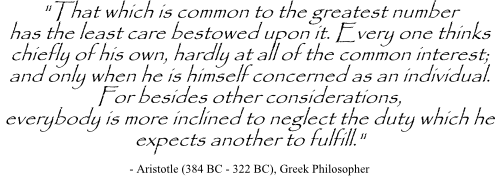 Aristotle quote on small decisions for the common interest