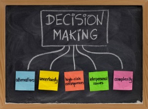 Decision making on chalkboard